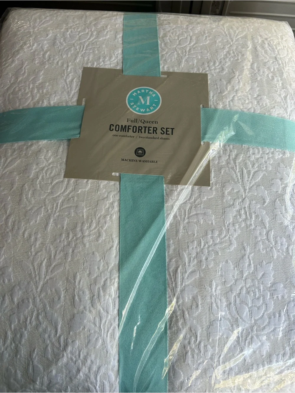 Martha Stewart - Queen Comforter Set, Naturally Soft Cotton-Rich Jacquard